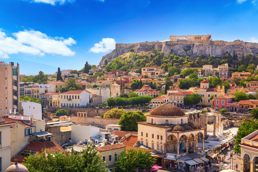 Voyage-scolaire-Grèce-Athènes-Place-Monastiraki-et-Colline-de-l-Acropole